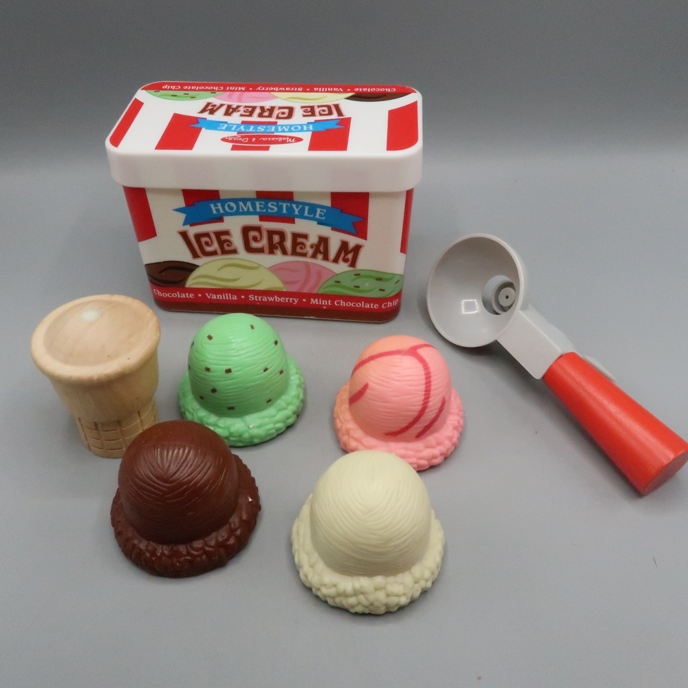 Melissa and Doug Ice Cream Stack Cone Magnetic Play Set with Container